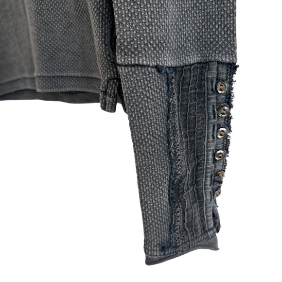 Free People Give A Little Love Embellished Cuff Thermal Top, Size S - Picture 6 of 9